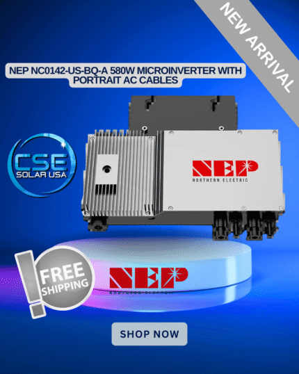 NEP NC0142-US-BQ-A 580W Microinverter with Portrait AC Cables