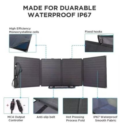 EcoFlow 110-Watt Portable Solar Panel, Foldable Solar Charger Chainable for Power Station Generator, Waterproof for Outdoors