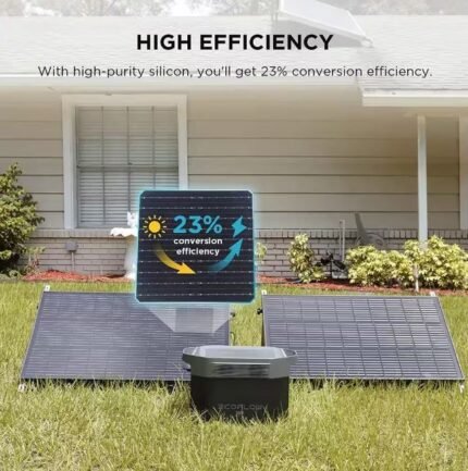 EcoFlow 2 Pcs 100-Watt Monocrystalline Silicon Rigid Solar Panel for Power Station Generator, IP68